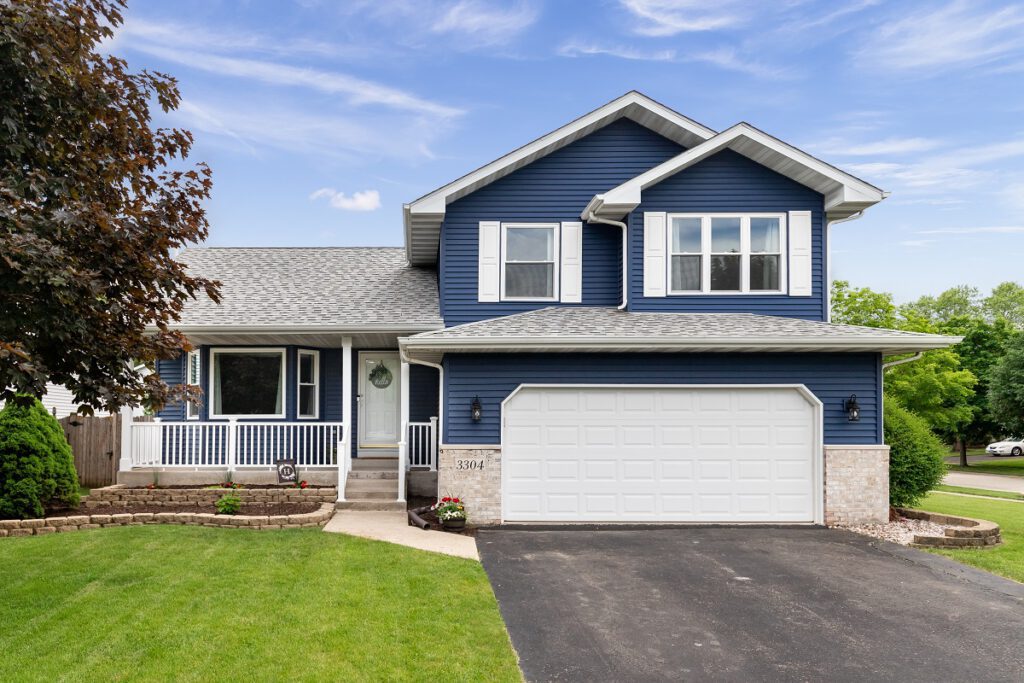 House with a White Garage Door